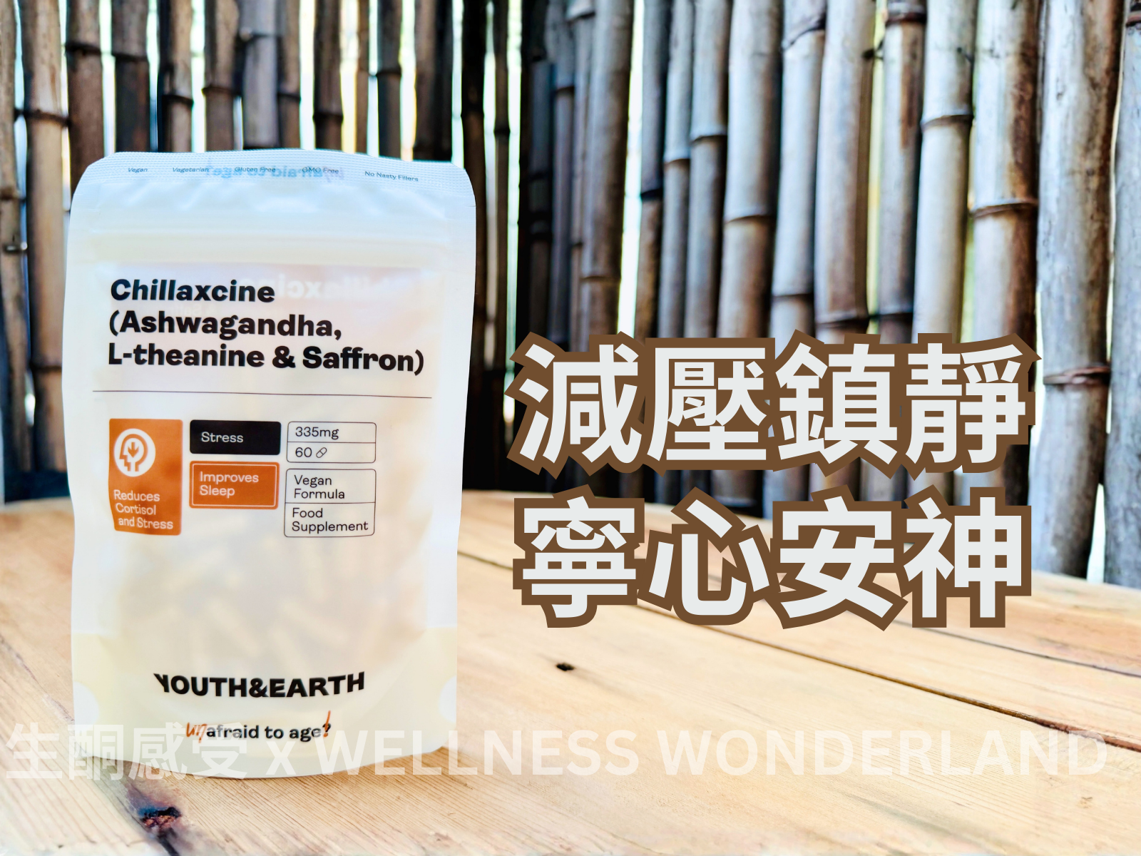 Youth &amp; Earth (UK)<br> CHILLAXCINE Stress Relief Supplement 