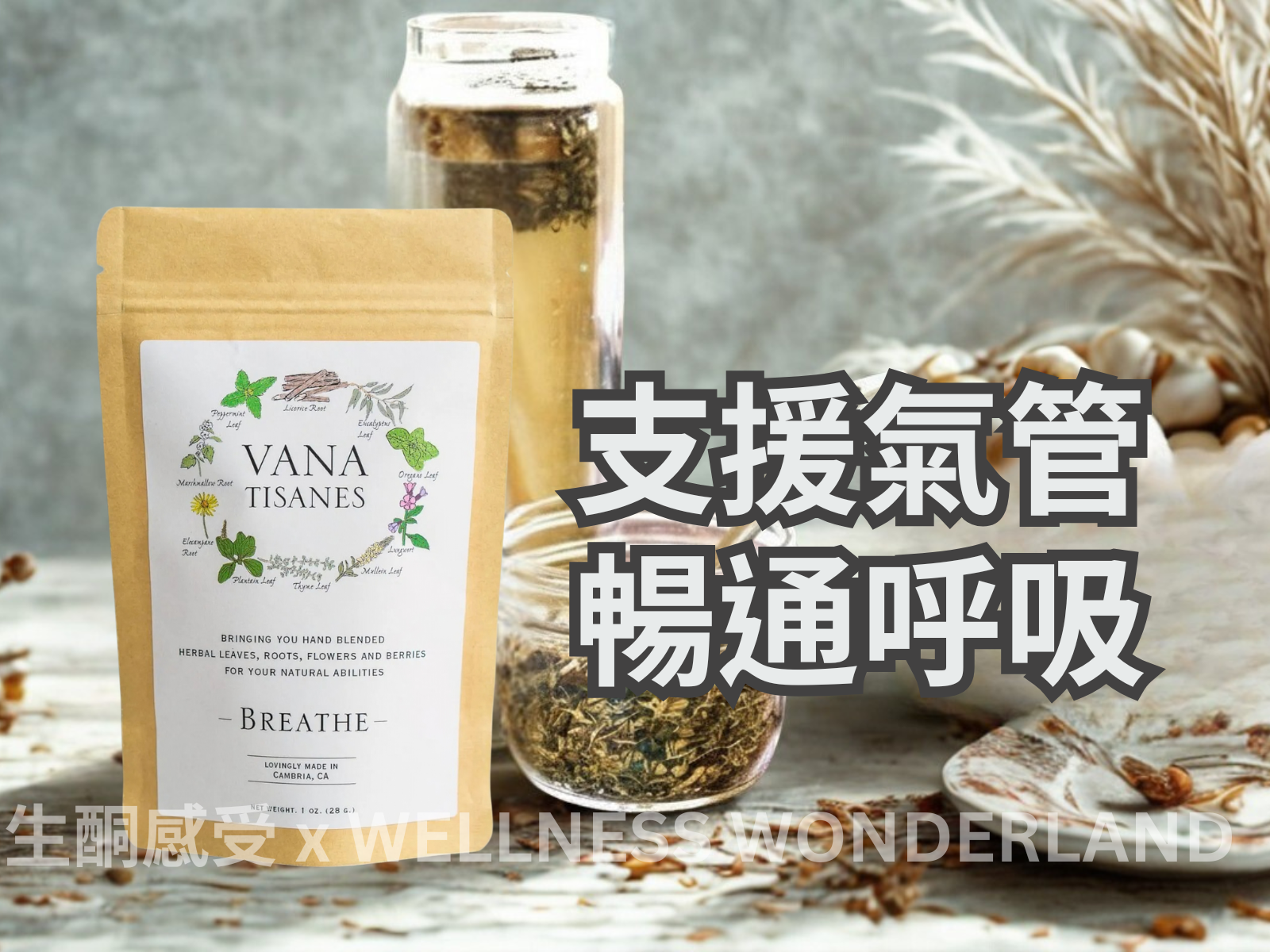 Vana Tisanes, USA<br> Herbal Tea (Breathe) - Relieves Breathing Problems 