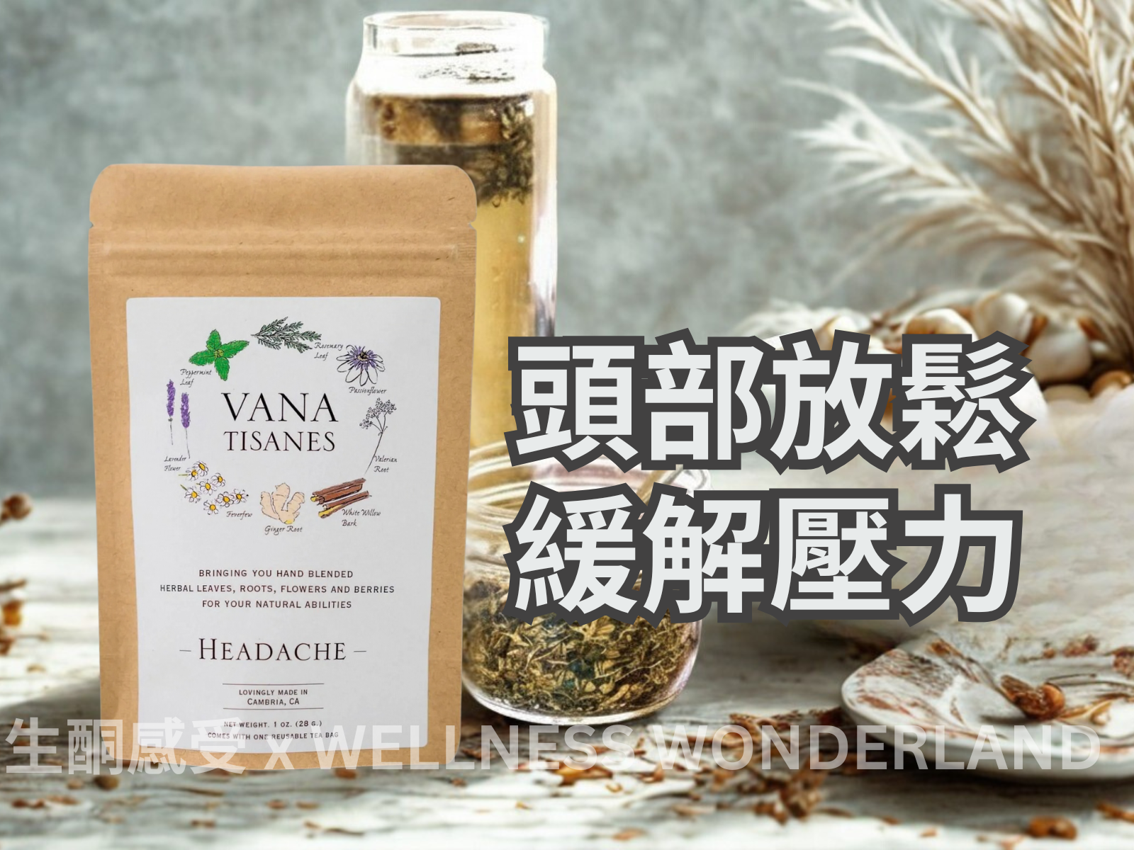 US Vana Tisanes<BR>Herbal Tea 28g (Headache)