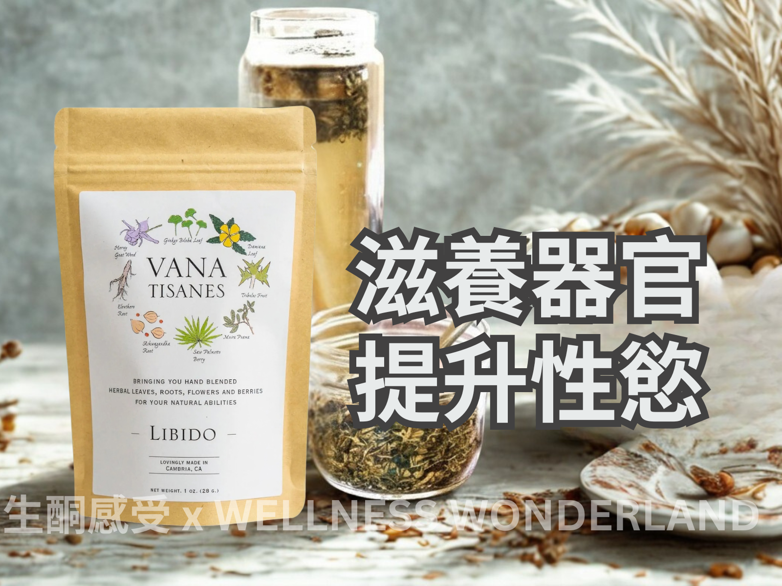 USA Vana Tisanes<BR>Herbal Tea 28g (Libido) Libido-Boosting Herbal Tea